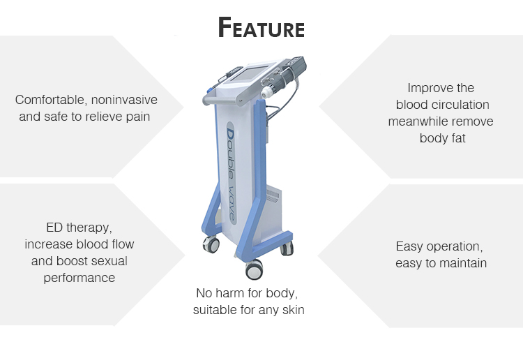 Double Channel Cellulite Radial Electromagnetic Shockwave Therapy Machine for Ed