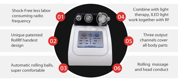 360 Rf Radio Frequency Machine Face Lifting Device RF Facial Body Massager with LED