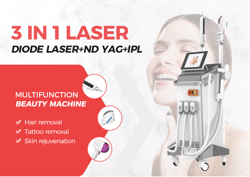 Diode Nd Yag IPL Laser Machine Hair Removal Tattoo Removal Skin Rejuvenation