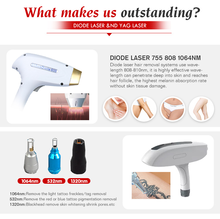 Tattoo removal machine diode laser hair removal pigmentation removal