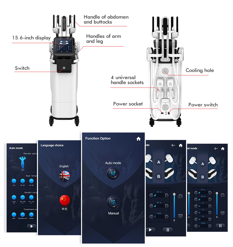 Ems RF Slimming Machine Abdominal Muscles Building Abs EMS RF 2 In 1 Machine