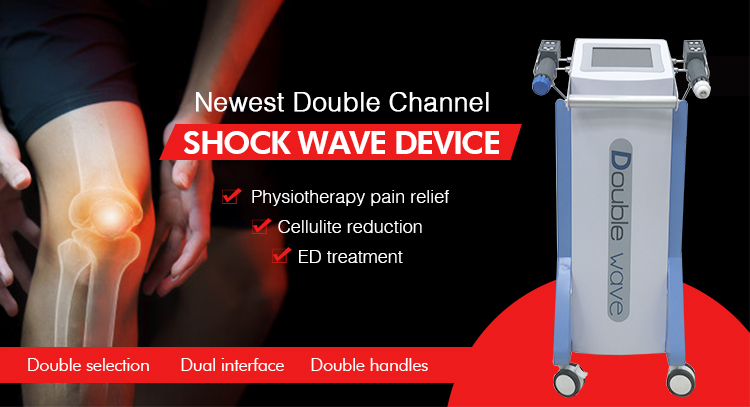 Double Channel Cellulite Radial Electromagnetic Shockwave Therapy Machine for Ed