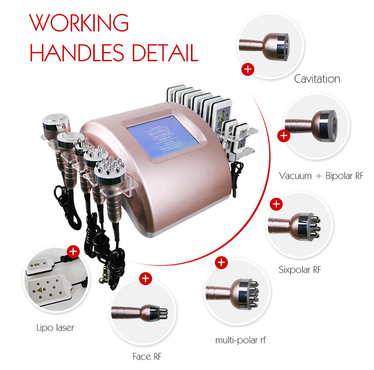 RU+6 6 in 1 RF Cavitation Body Shaping Slimming Vacuum Cavitation System Machine