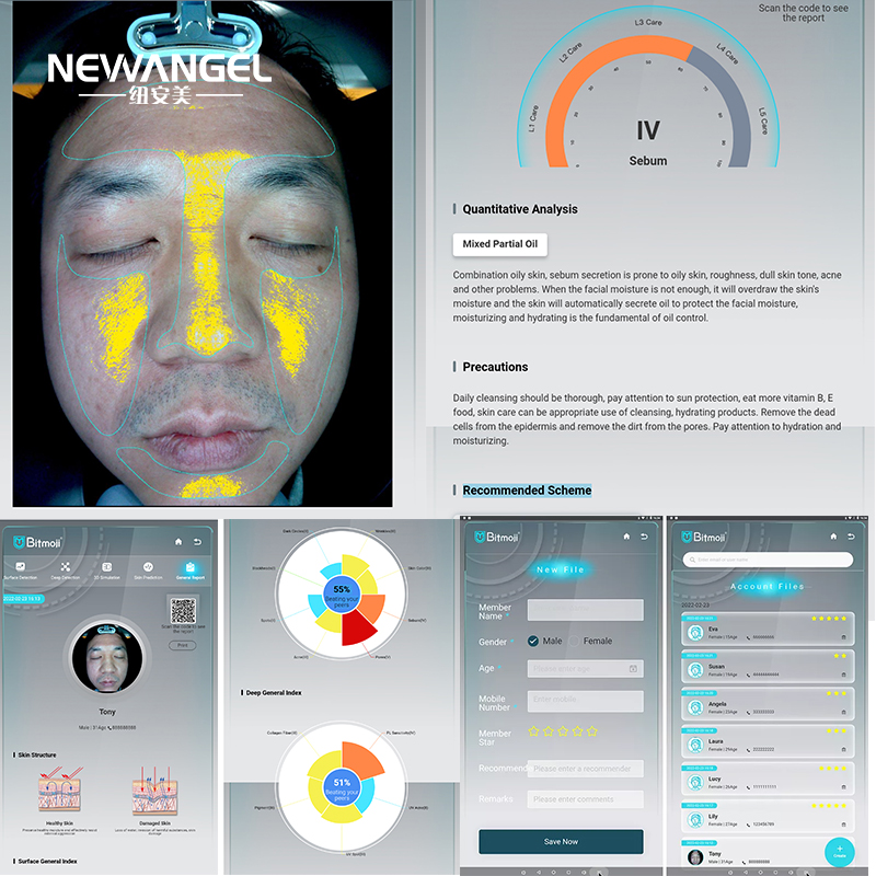 Magic Mirror Skin Analyzer Facial Sensitive Skin Tester Scanner
