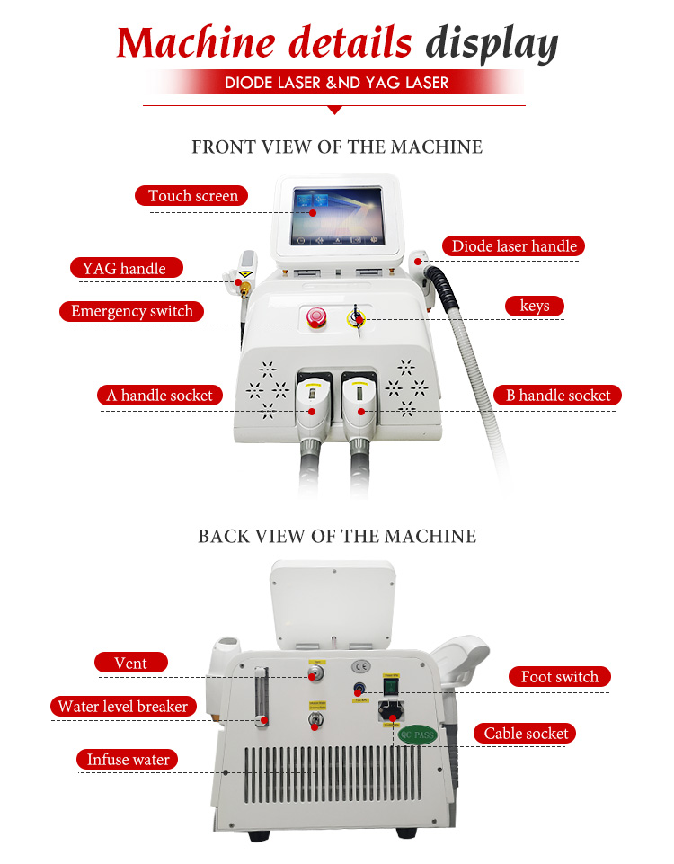 Tattoo removal machine diode laser hair removal pigmentation removal