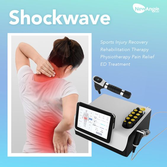 Shockwave therapy portable machine with screen on handle