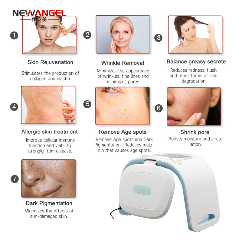 Skin Rejuvenation Whitening Neck Skin Care OEM ODM Led Face Machine with 4 Colors