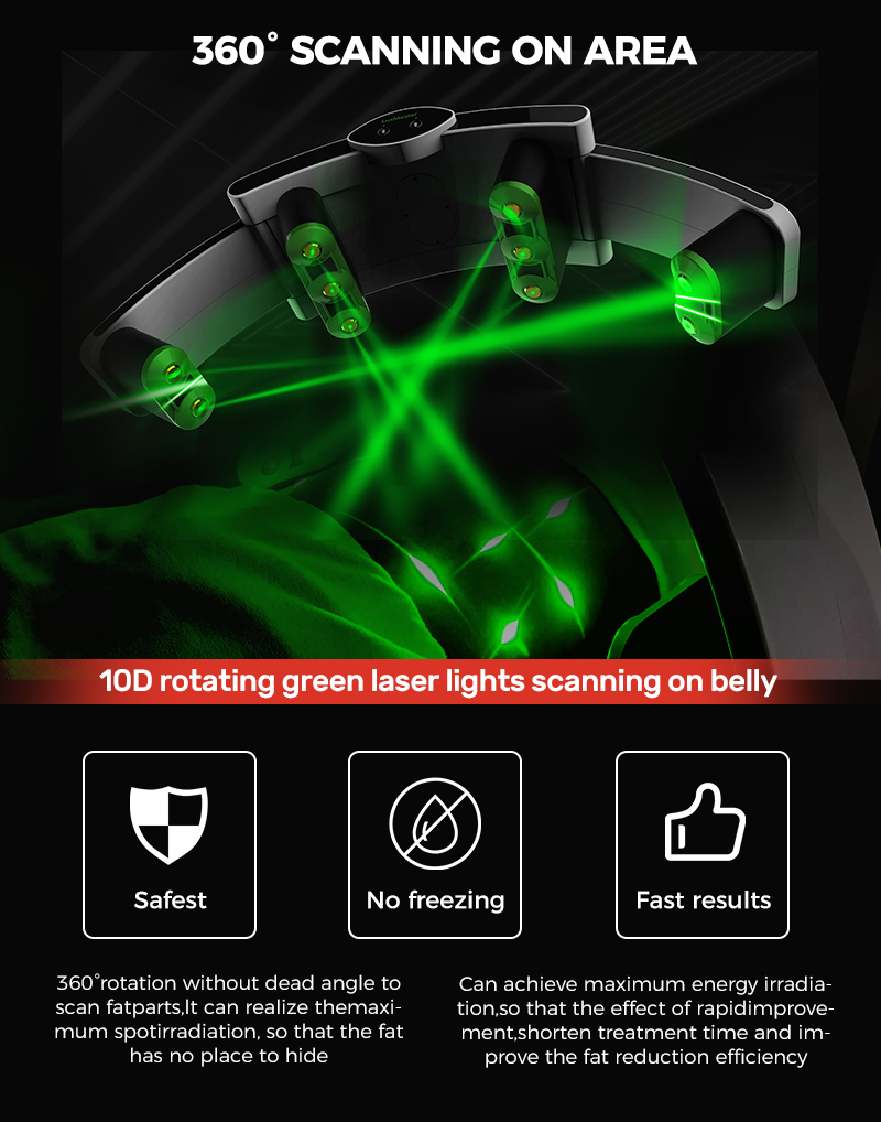 532nm Wavelength 10D Laser Machine Green Light Fat Loss Body Slimming