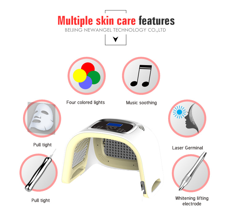 Skin Care Wrinkle Acne Removal Face Beauty Therapy Whitening Instrument PDT 4 Colors Led New Design Beauty salon