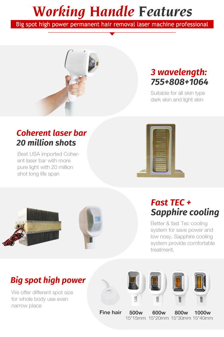 Hair removal list diode laser machine for beauty salon