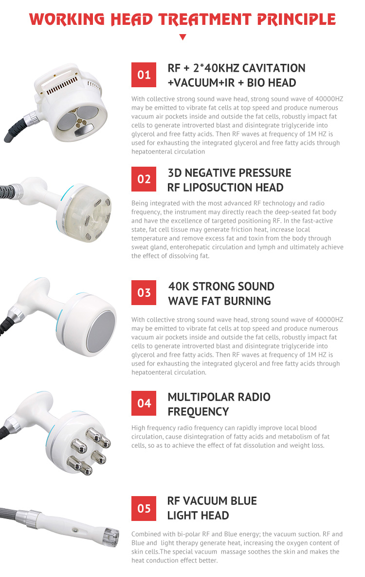 Cavitation vacuum roller rf body slimming machine beauty spa massage