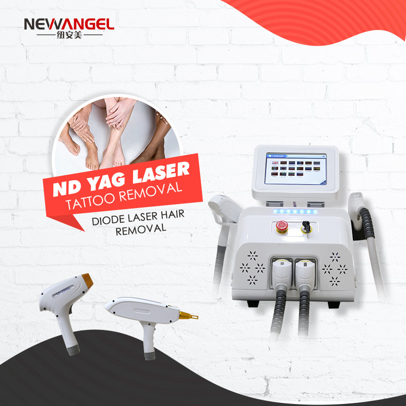 Diode Laser Hair Removal Equipment Newangel Nd Yag Laser Q Switch Tattoo Removal Carbon Peeling