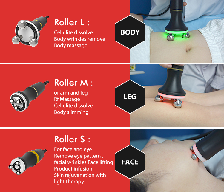 360 Rf Radio Frequency Machine Face Lifting Device RF Facial Body Massager with LED
