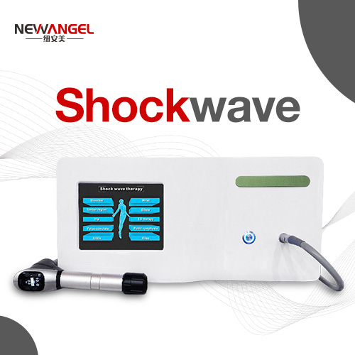 Shockwave therapy portable machine with screen on handle