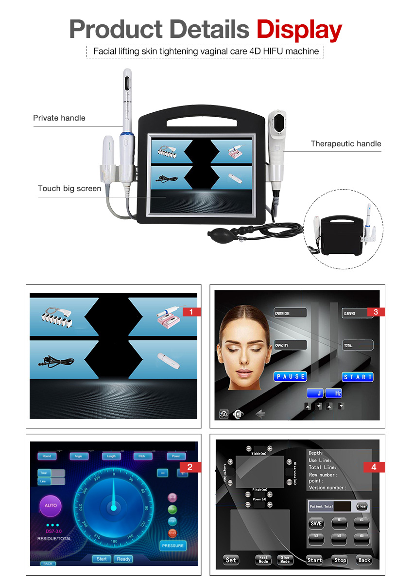 4d hifu face lift machine details display