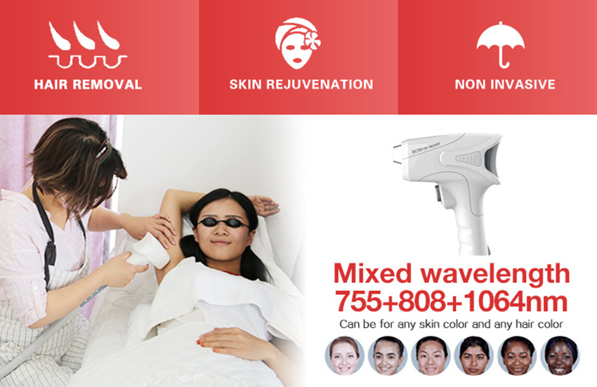 Laser removal hair machine 3 wavelength
