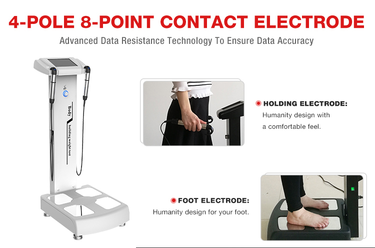 body composition analyzer with 8 point contact multifrequency