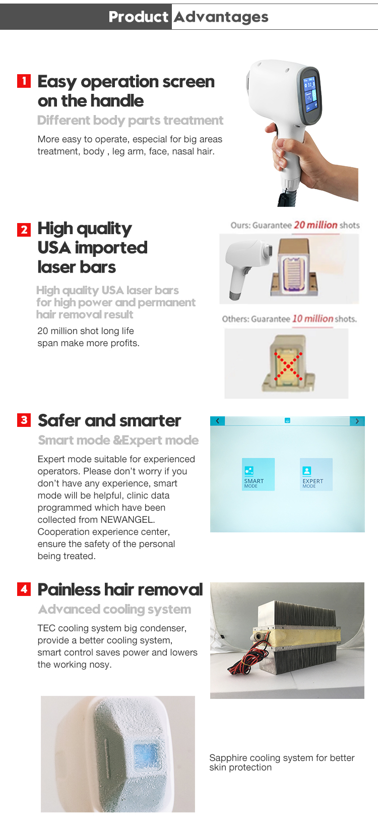 Big laser machine price for hair removal advantages