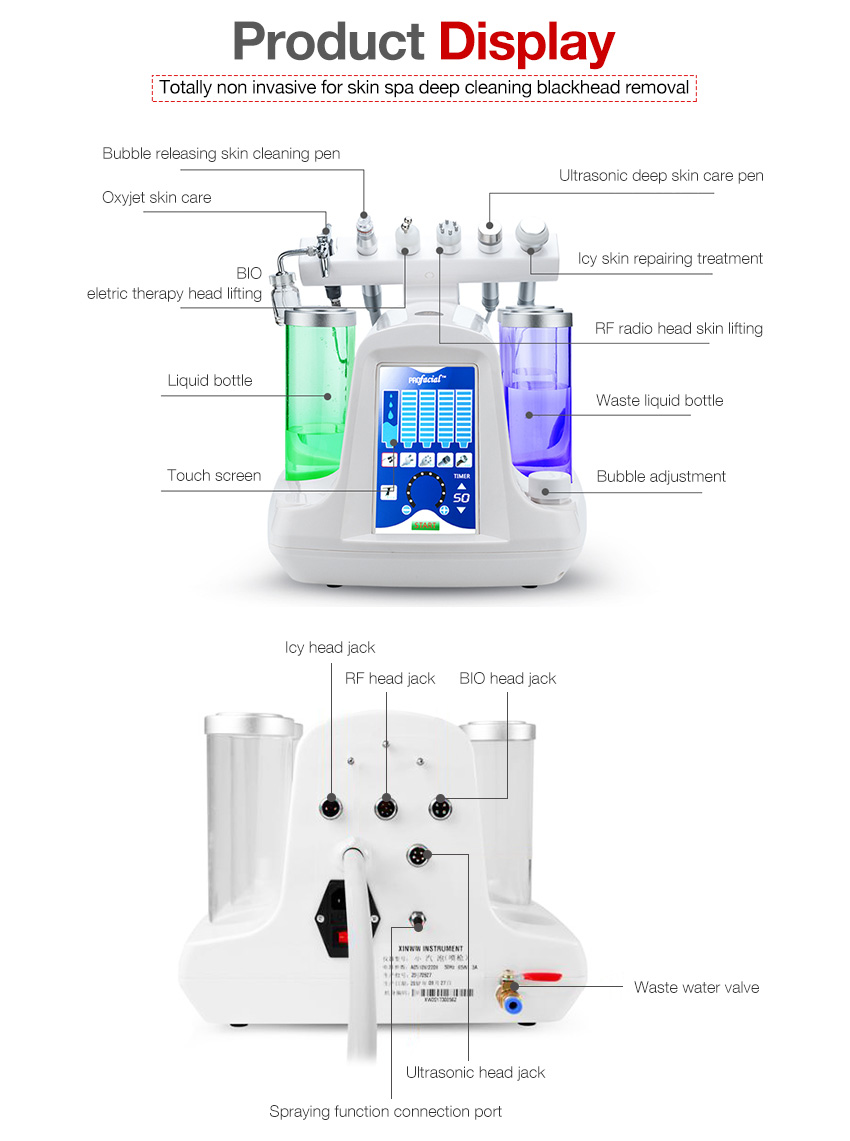 8 in 1 facial machine details display