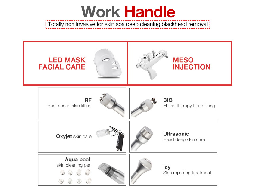 8 in 1 facial machine different handle