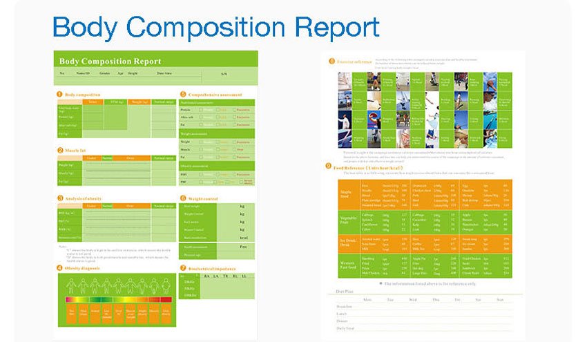 Body fat analyser machine testing report