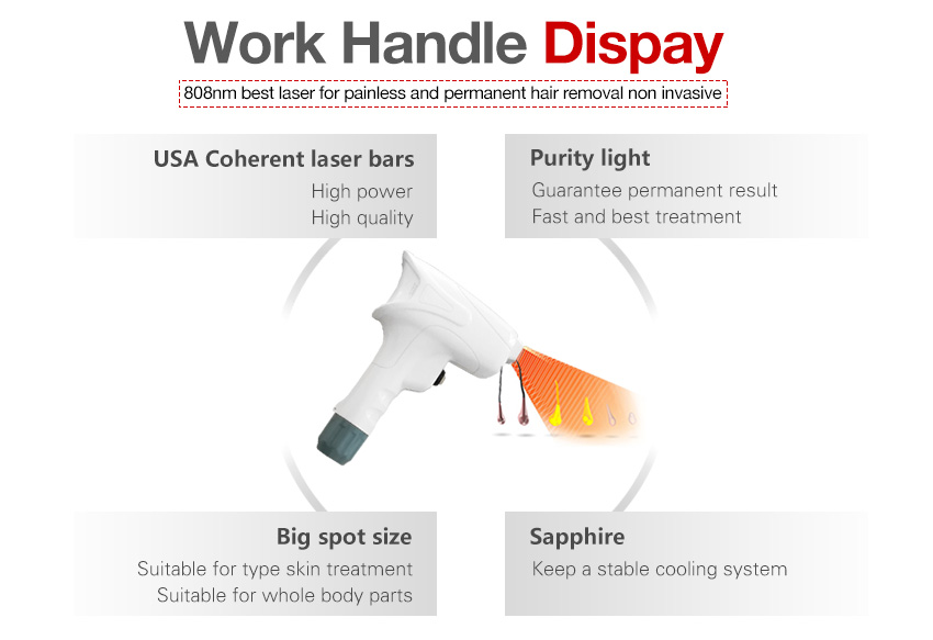 Hair laser removal machine sapphire cooling handle